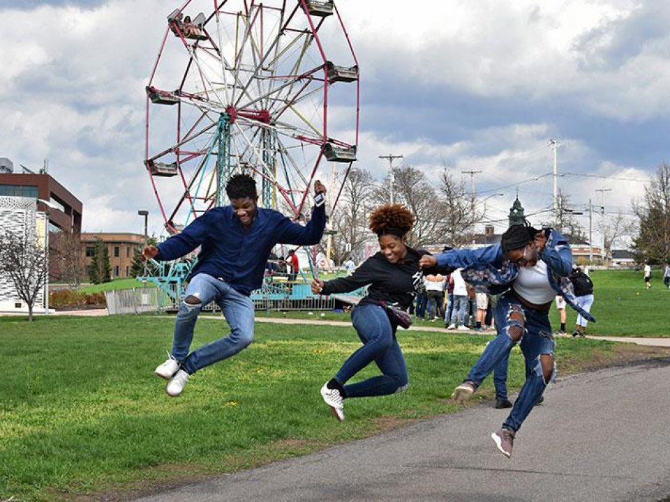 Students having fun at OzFest